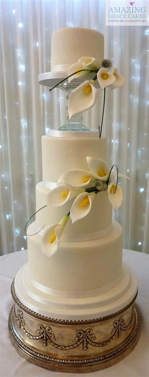 Calla Lily Wedding Cake - Decorated Cake by Amazing Grace - CakesDecor