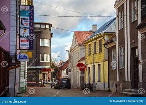 PARNU, ESTONIA - MAY 02, 2015: Old Buildings in Historical Center of Parnu. the City is a ...