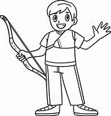 Archery Archer With A Bow Isolated Coloring Page 50750136 Vector Art At  sketch template