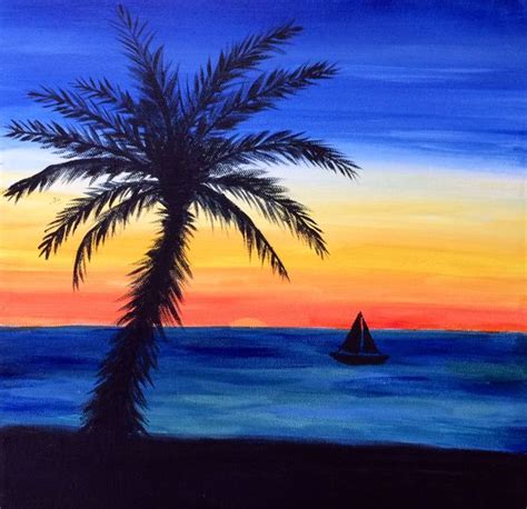 Easy Beach Sunset Paintings Painting of sunset beach | paintings | Pinterest | Landscapes, Easy ...