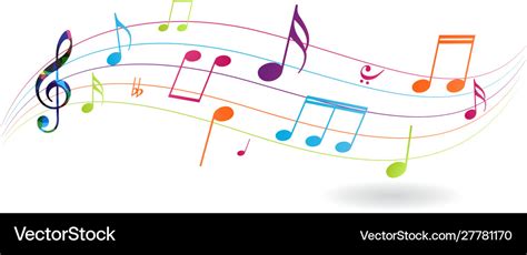 Colorful music notes background isolated on white Vector Image