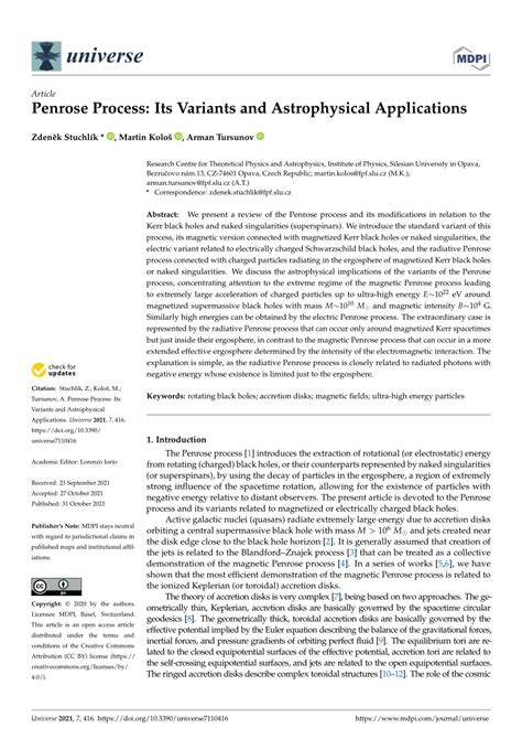 (PDF) Penrose Process: Its Variants and Astrophysical Applications