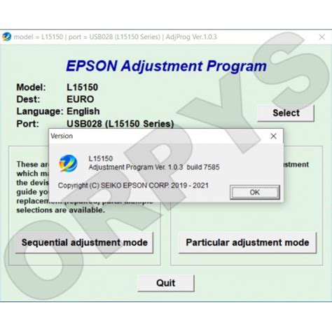 Epson L15150 Adjustment Program - ORPYS