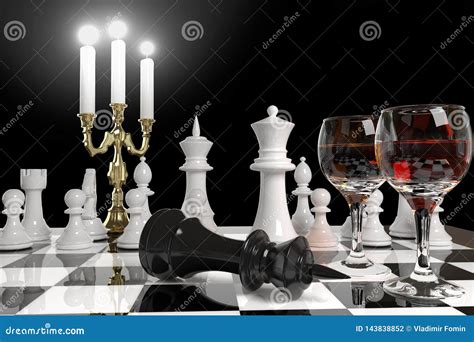 Chess and candles. stock illustration. Illustration of chess - 143838852