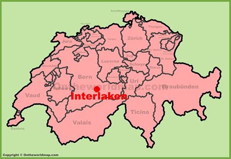 Interlaken location on the Switzerland map - Ontheworldmap.com