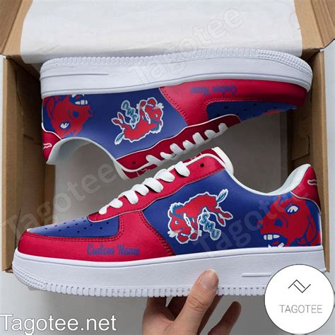 SMU Mustangs Mascot Logo NCAA Custom Name Air Force Shoes - Tagotee