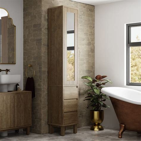 Humphrey Bathroom Tall Mirrored Cabinet | Dunelm