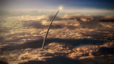 HD wallpaper: clouds, rocket, space launch system, sky, atmosphere ...