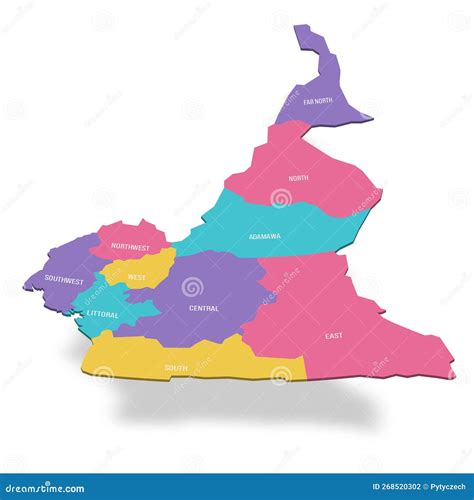 Cameroon Political Map of Administrative Divisions Stock Vector ...