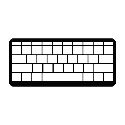 black and white computer keyboard isolated icon on white background ...