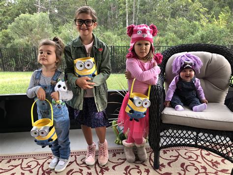 Despicable Me Costumes for Margo, Edith, Agnes, and Purple Minion