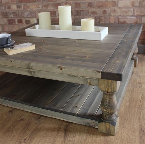 Large Square Handmade Solid Pine Farmhouse Coffee Table | Etsy | Coffee table farmhouse, Coffee ...