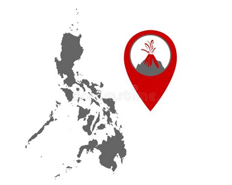 Map of the Philippines with Volcano Locator Stock Vector - Illustration of magma, crater: 158930266