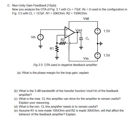 You are given the following OTA schematic; vdd is 1.5 | Chegg.com