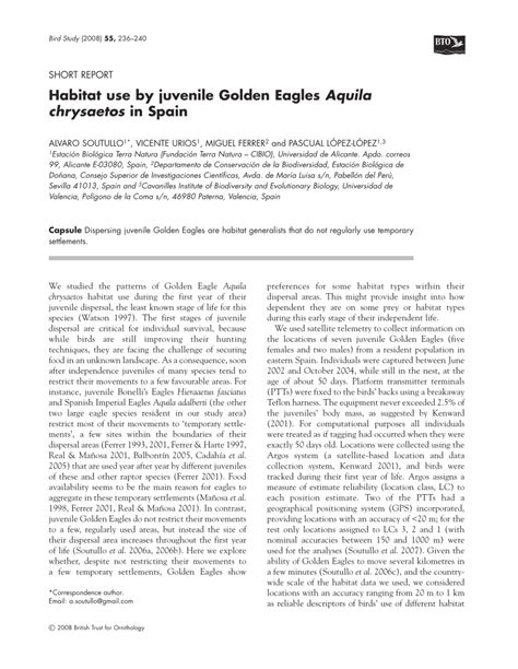 (PDF) Habitat use by juvenile Golden Eagles Aquila chrysaetos in Spain ...