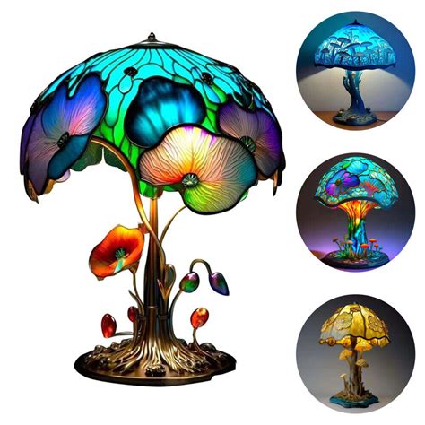 Stained Glass Plant Series Table Lamp Bedside Desk Lamp Night Light | eBay