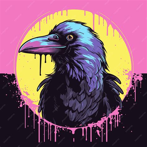 Colorfull zombie bird dark crow portrait for halloween vector | Premium AI-generated vector