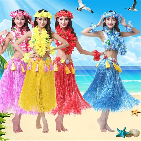 Jiaroswwei 1 Set Hula Skirt High Elastic Eye-catching Plastic Fiber ...