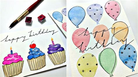 Watercolor Card 'Happy Birthday' Art & Collectibles Painting lifepharmafze.com