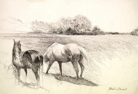 8"x12" drawing of horses in a field. | Pencil drawings, Drawings, Watercolor artists