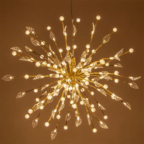 Gold Starburst Lighted Branches with Warm White LED Lights, 1 pc