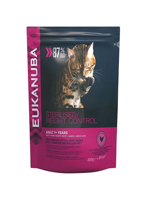 Eukanuba low-fat premium cat food for sterilized, neutered or overweight cats, dry food with ...