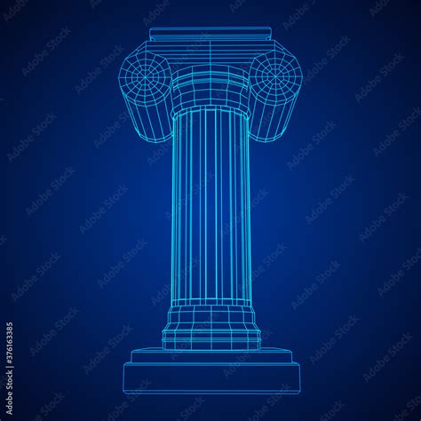 Greek ionic column. Ancient pillars. Stock Vector | Adobe Stock