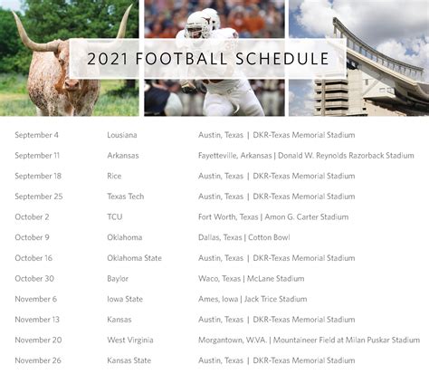 GOT GAME: UT Football Schedule + Where to Watch - Gottesman Residential ...