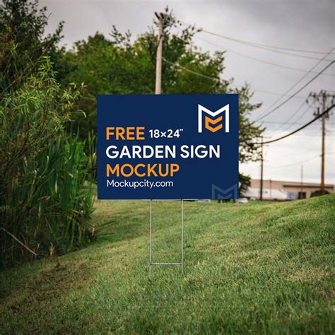 Free Garden Sign Mockup - Mockup City