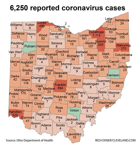 Mapping Ohio’s 6,250 coronavirus cases, Saturday’s update, trend ...