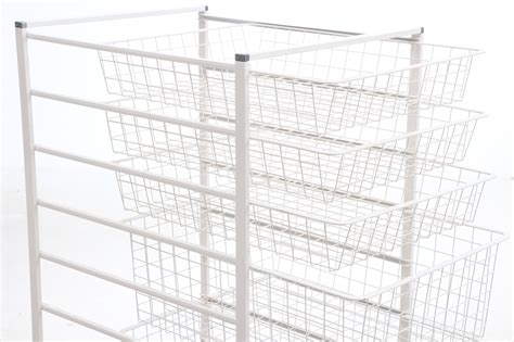 Contemporary Coated Wire Stacked Drawer Storage Unit in White | EBTH