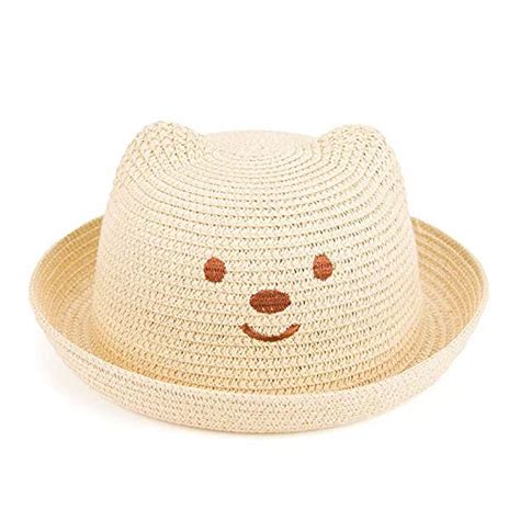 Amazon.com: Lessonmart New ren Cartoon Bear Straw Sun Visor Hats for Girls and Boys 51cm s Beach ...