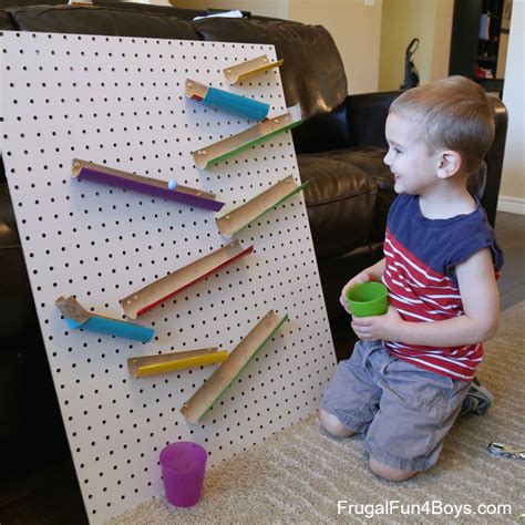 Build a Changeable Pegboard Marble Run