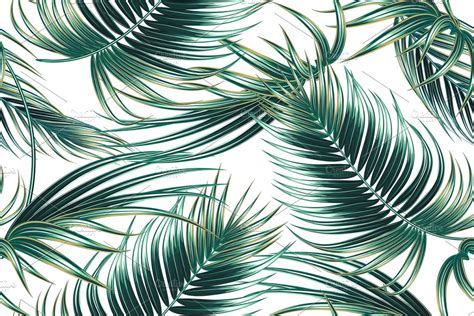 Palm trees,tropical leaves pattern | Pre-Designed Illustrator Graphics ~ Creative Market