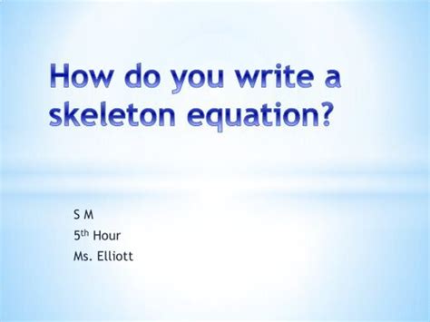 Skeleton Equation