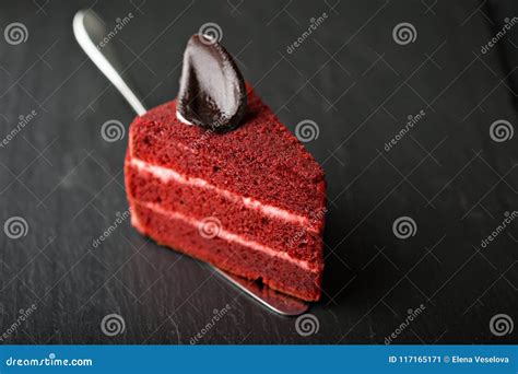 Red velvet cake slice stock image. Image of background - 117165171