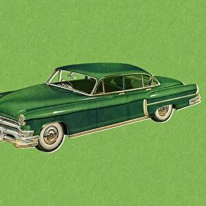 Sideview of A Green Vintage Car available as Framed Prints, Photos, Wall Art and Photo Gifts