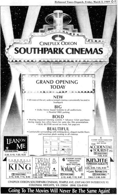 Southpark 6 Cinemas in Colonial Heights, VA - Cinema Treasures