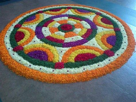 Flowers rangoli | rangoli | Pinterest