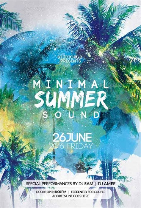 Minimal Summer Party Flyer Template… More Event Poster Design, Poster Design Inspiration ...