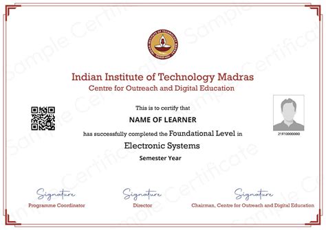 Academics - IIT Madras Degree in Electronic Systems