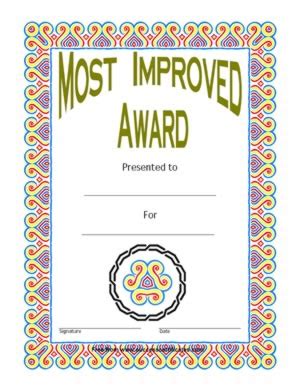 Most Improved Award Certificate - prntbl.concejomunicipaldechinu.gov.co