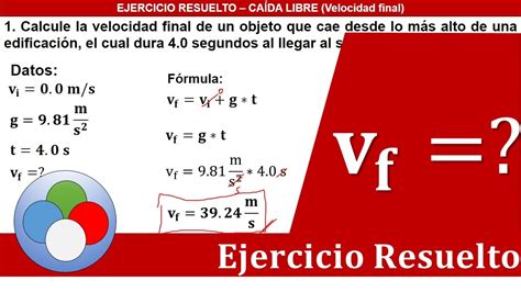 Caída Libre - Calcular la Velocidad Final - YouTube