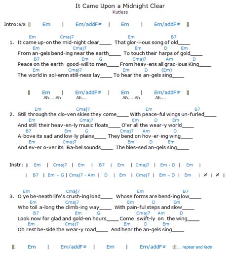 It Came Upon a Midnight Clear Chords | Xmas @ Bellandcomusic.Com