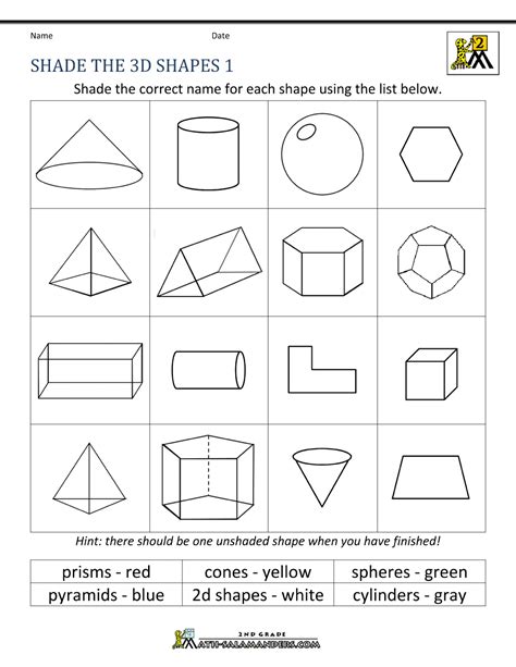 0 Result Images of Worksheet On 2d And 3d Shapes For Grade 1 - PNG ...