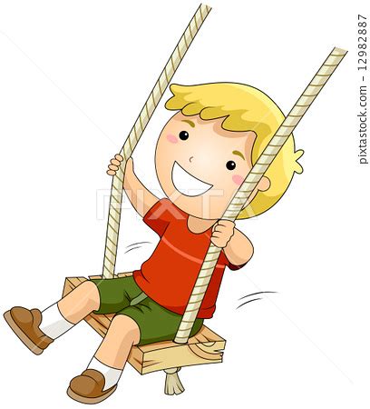 Kid on a Swing - Stock Illustration [12982887] - PIXTA