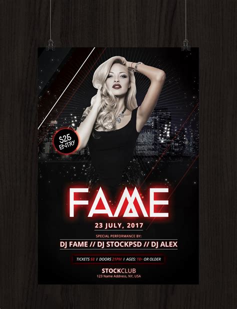 Fame is a Free PSD Photoshop Flyer Template to download. This Free PSD Flyer Template is fully ...