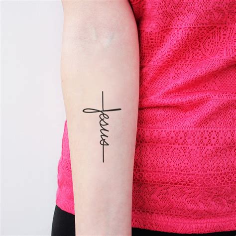 Jesus Script set of 2 Jesus Word Tattoo / Religious Tattoo - Etsy UK