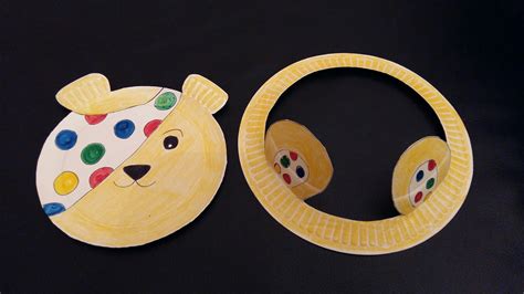 Paper plate Pudsey | Paper plate crafts, Plate crafts, Paper plates