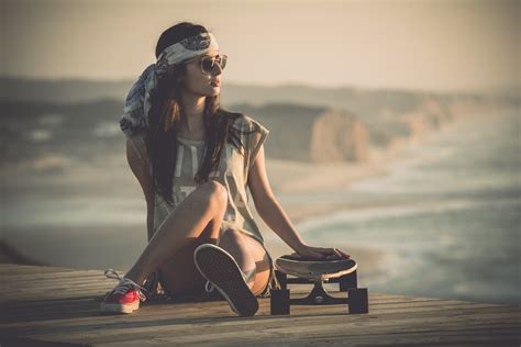 women, Skateboarding, Sports, Beach, Pier HD Wallpapers / Desktop and Mobile Images & Photos